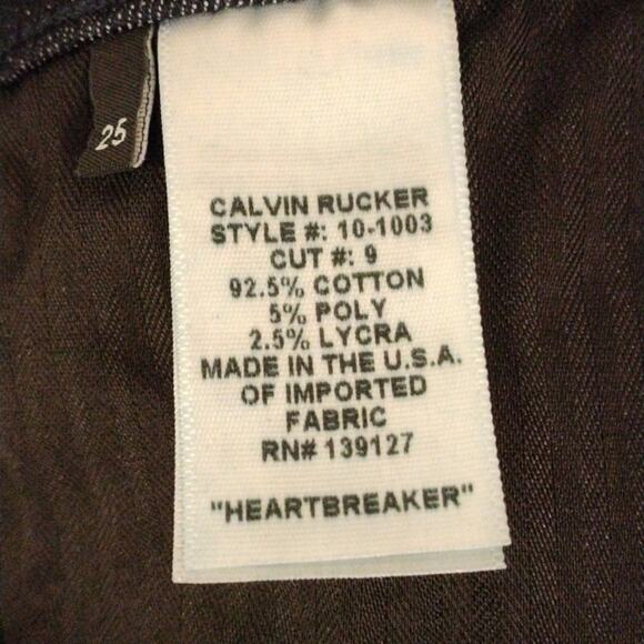 Rare Calvin Rucker Jeans Heartbreaker Sz 25 Black Silver Studs Designer Vintage - Picture 10 of 12